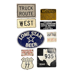 Set of Texas Road Signs