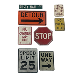 Set of (8) Metal Street Signs
