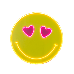 Smiley Face with Heart Eyes - LED Neon