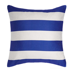 Blue and White Striped Pillow