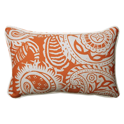 Orange Paisley Lumbar Pillow
