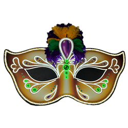Mardi Gras Mask - LED Neon