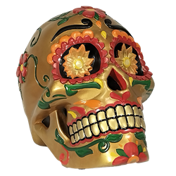 Sugar Skull - Gold 23"