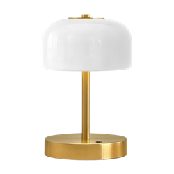Gold Lamp with White Shade - Battery Powered