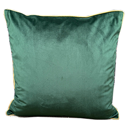 Green Velvet with Piping Pillow
