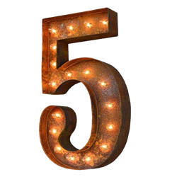 Vintage Marquee Number - 5