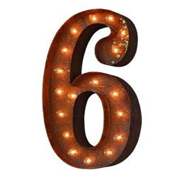 Vintage Marquee Number - 6