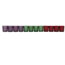 Gem Cut Glass Votives – Set of (12)