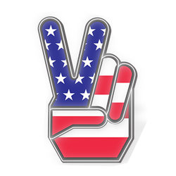 American Peace Sign - LED Neon