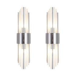 Modern Silver Wall Sconce (Set of 2)