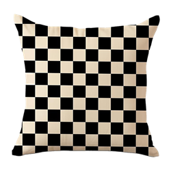 Black & Cream Checkered Pillow