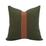 Olive and Leather Pillow