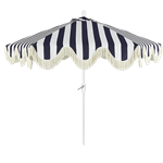 Navy & White Stripe Market Umbrella