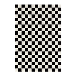 Black and White Checked Rug 8' x 10'