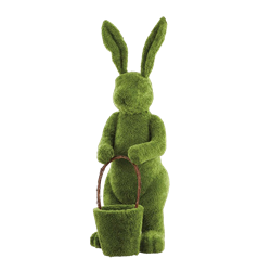 Furry Moss Bunny with Basket