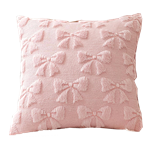Textured Bow Pillow - Pink