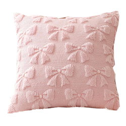 Textured Bow Pillow - Pink