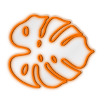 Palm Leaf 4’  - Orange LED Neon