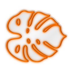 Palm Leaf 4’  - Orange LED Neon