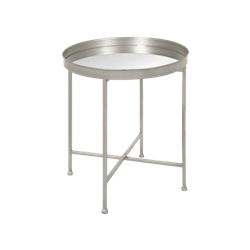 Silver Tray Mirrored End Table