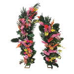 Tropical Floral Offset Arch