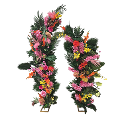 Tropical Floral Offset Arch