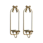 Gold Bow Wall Candle Sconce (Set of 2)