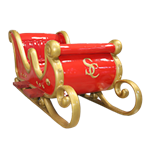 Santa's Sleigh - Red and Gold