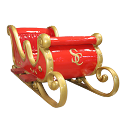 Santa's Sleigh - Red and Gold
