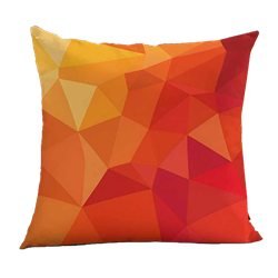 Red and Yellow Geometric Pillow