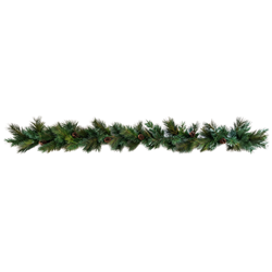 9’ Long Leaf Pine Garland with Pine Cones