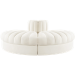 Half Round Cream Velvet Banquette