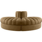 Half Round Latte Velvet Banquette