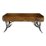 Cowhide and Horn Bench
