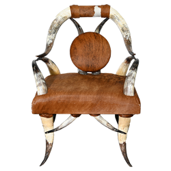Cowhide and Horn Chair