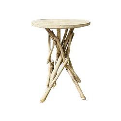 Branch End Table - Whitewashed