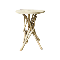 Branch End Table - Whitewashed