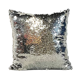 Silver Mermaid Sequin Pillow