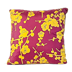 Purple and Yellow Flower Pillow