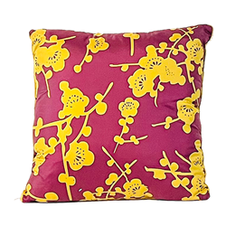 Purple and Yellow Flower Pillow