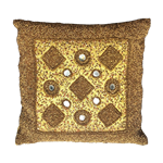 Gold Moroccan Beaded Pillow