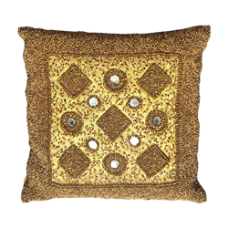 Gold Moroccan Beaded Pillow